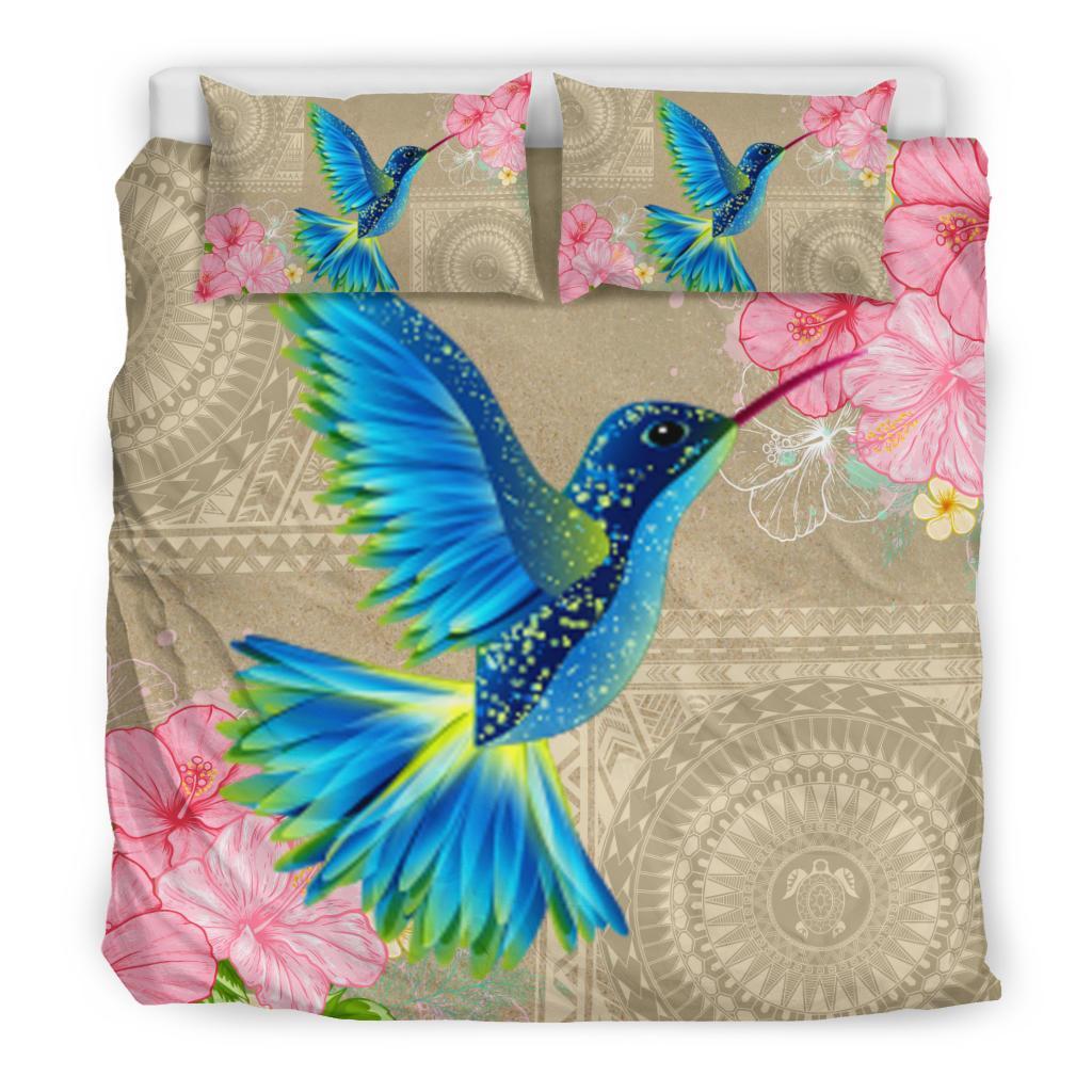 Hawaiian Bedding Set - Hawaii Humming Bird Hibiscus Polynesian Bedding Set - Wonder Print Shop