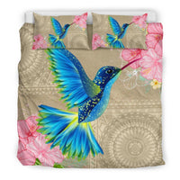 Hawaiian Bedding Set - Hawaii Humming Bird Hibiscus Polynesian Bedding Set - Wonder Print Shop