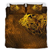 Viking Bedding Set Celtic Dragon Tattoo RLT12 - Wonder Print Shop