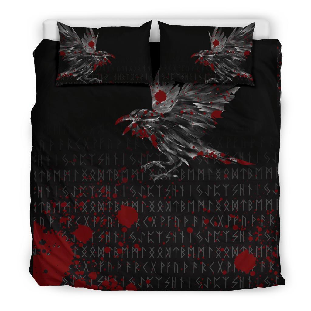 Viking Bedding Set The Raven Of Odin Rune Blood RLT12 - Wonder Print Shop