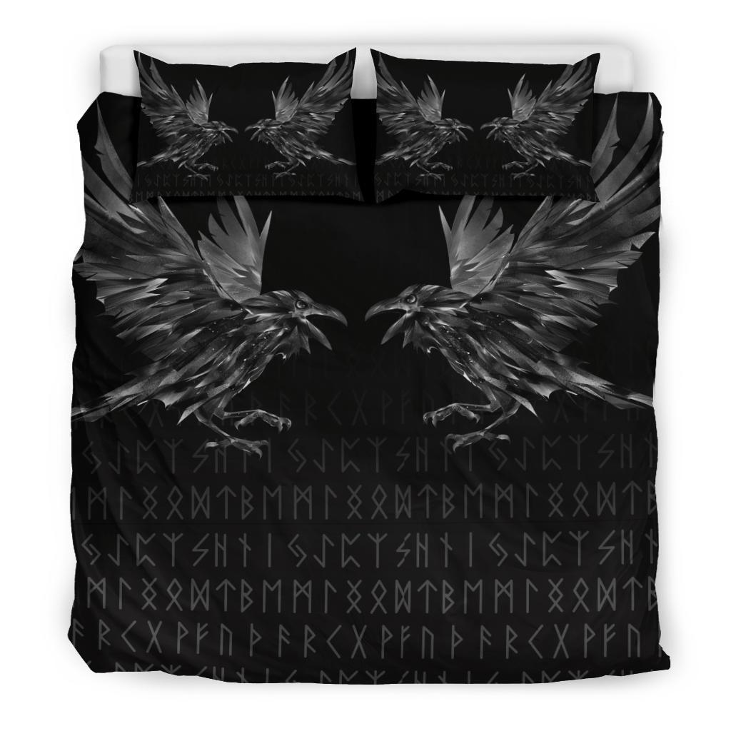 Viking Bedding Set Odin Huginn and Muninn Rune RLT12 - Wonder Print Shop