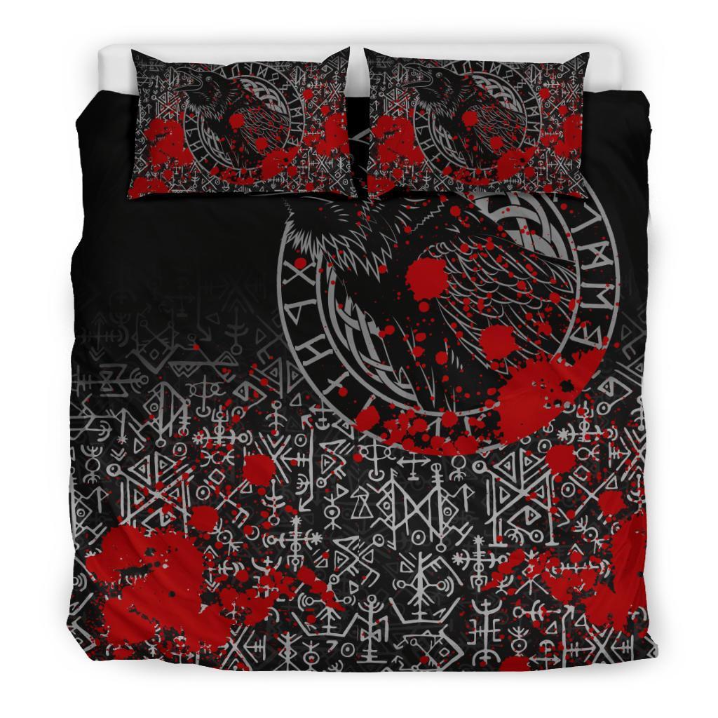 Viking Bedding Set Odin Raven Rune Futhark Blood RLT12 - Wonder Print Shop