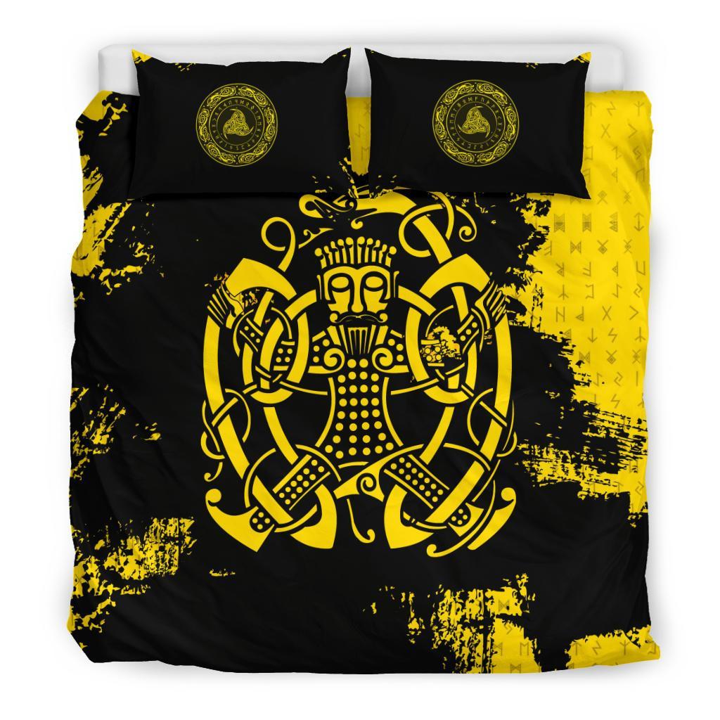 Viking Bedding Set, Loki Bound Triskele Rune Gold RLT12 - Wonder Print Shop