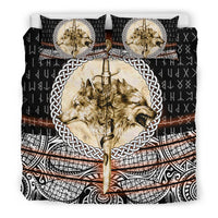 Viking Bedding Set Wolf and Vikings Tattoo 3D RLT12 - Wonder Print Shop