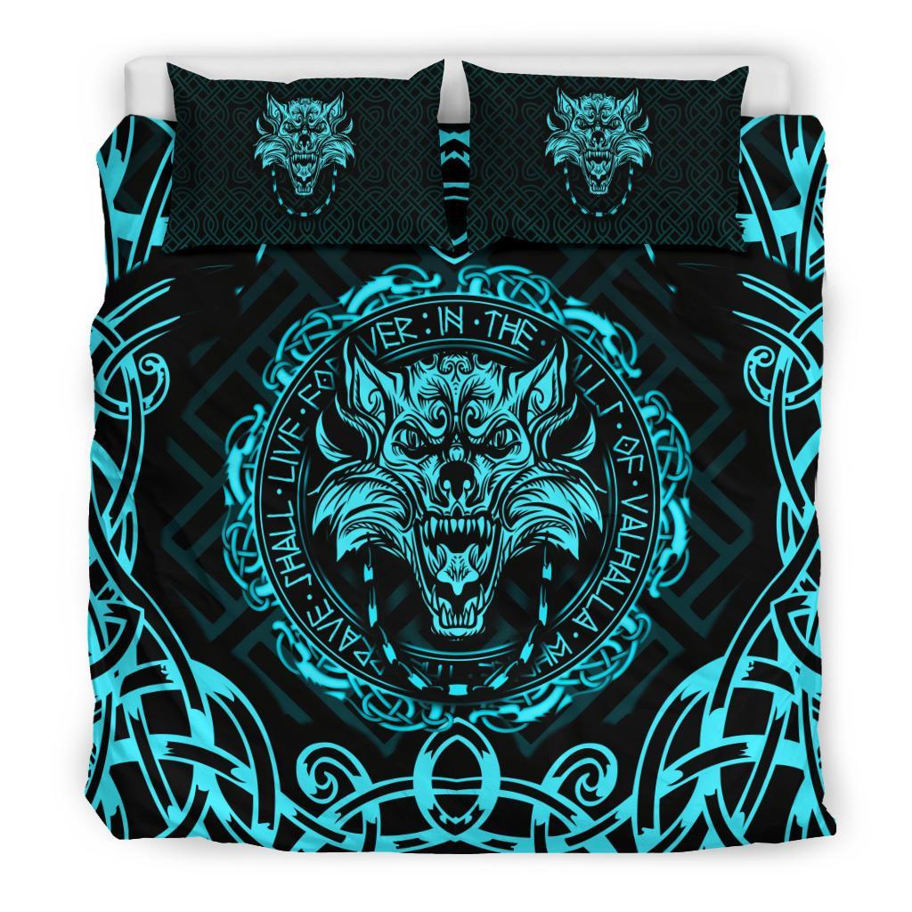 Viking Bedding Set Fenrir Viking Cyan 3D RLT12 - Wonder Print Shop