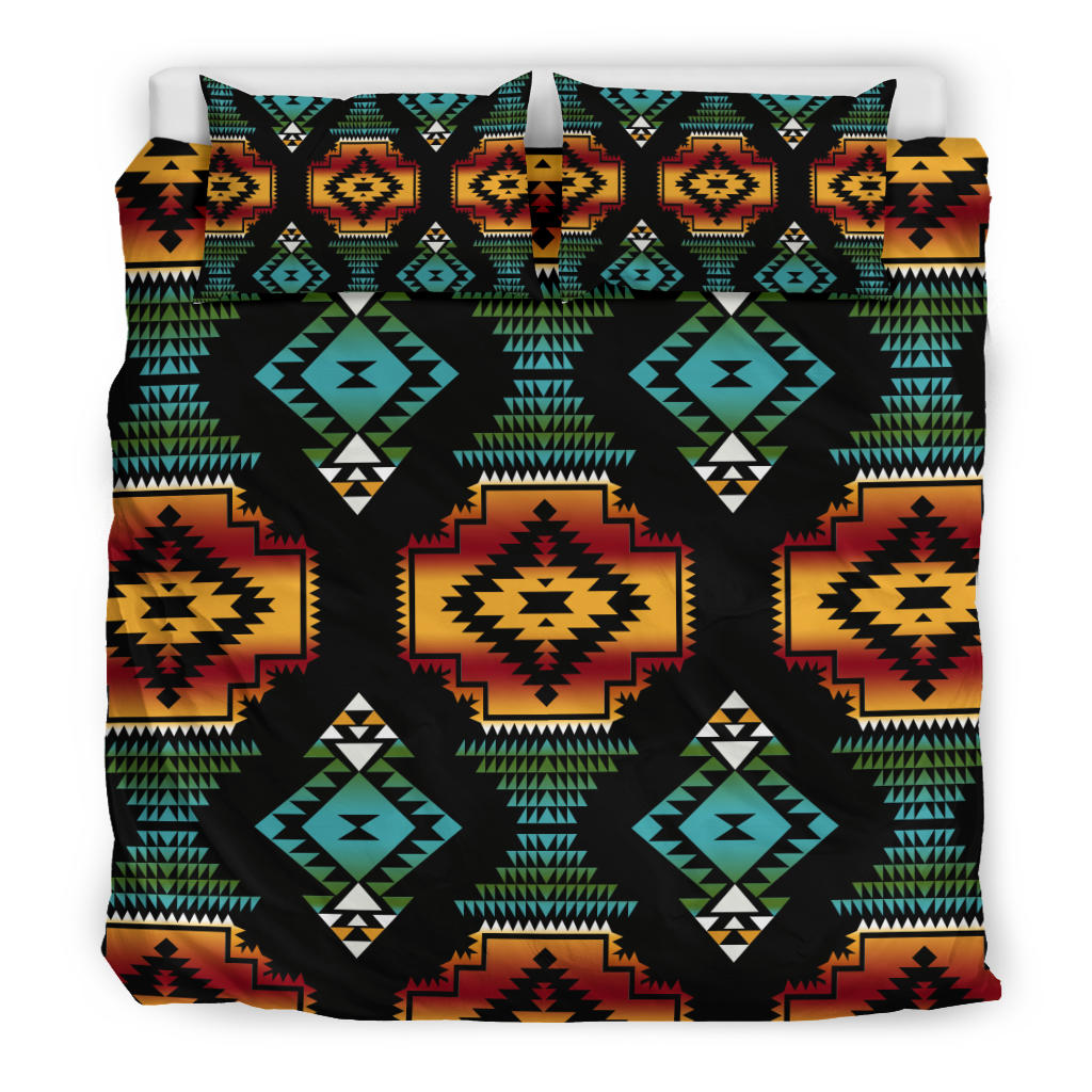 Native American Patterns Black Red Bedding Set LT10 - Wonder Print Shop