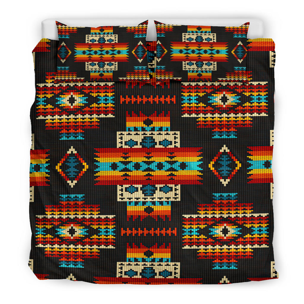 Black Pattern Native American Bedding Set LT10 - Wonder Print Shop