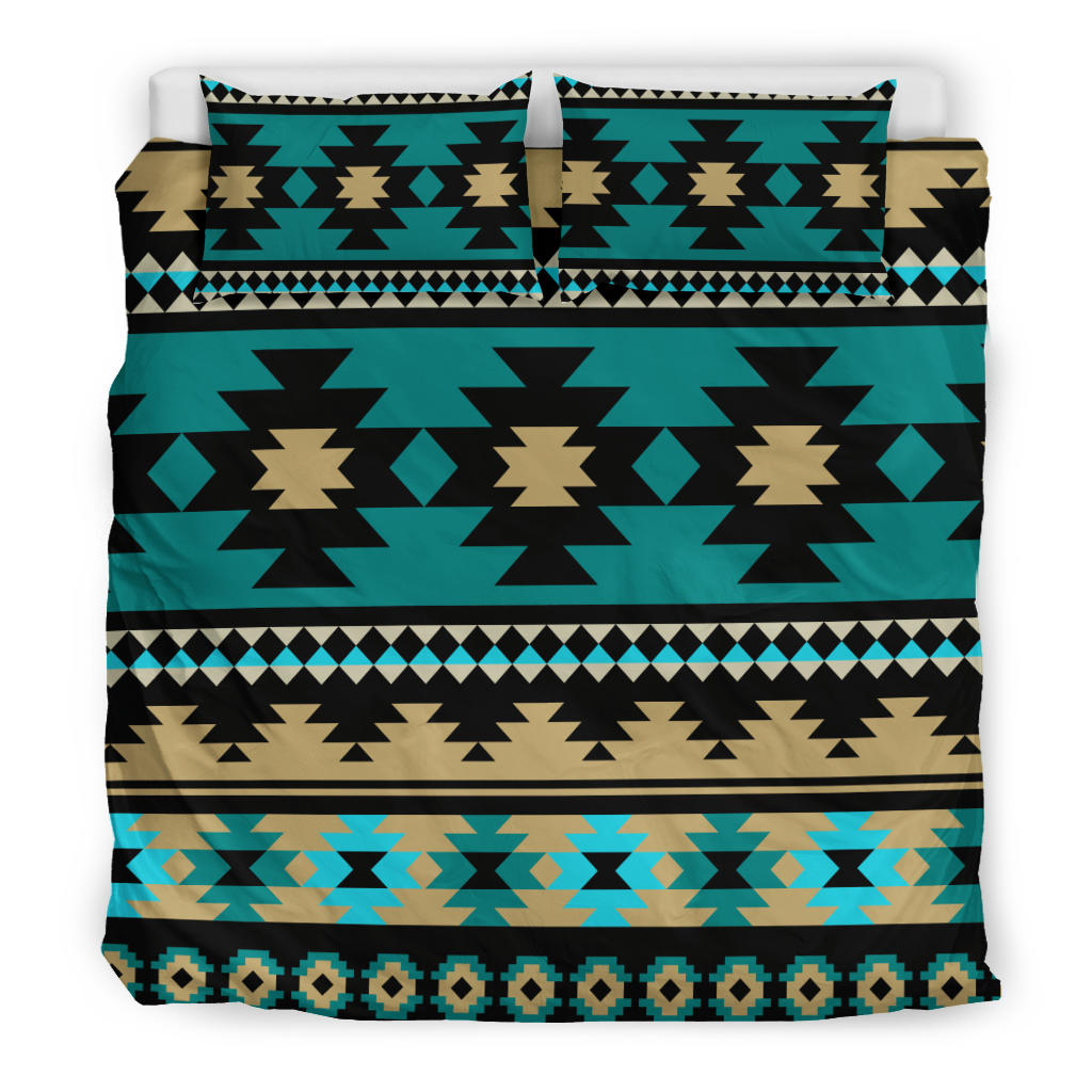 Native American Green Ethnic Aztec Pattern Bedding Set LT10 - Wonder Print Shop