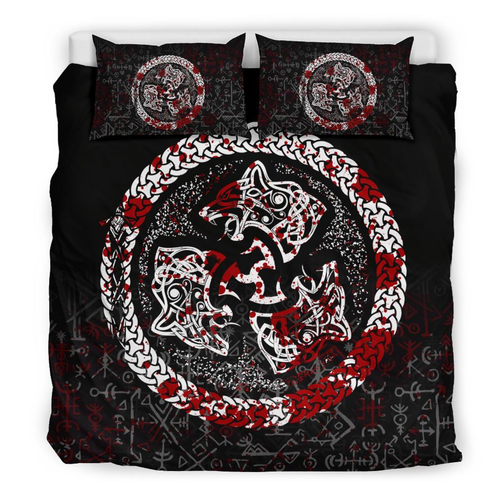 Viking Bedding Set Fierce Blood Wolf Symbol Of A Viking Nordic RLT12 - Wonder Print Shop