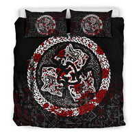 Viking Bedding Set Fierce Blood Wolf Symbol Of A Viking Nordic RLT12 - Wonder Print Shop