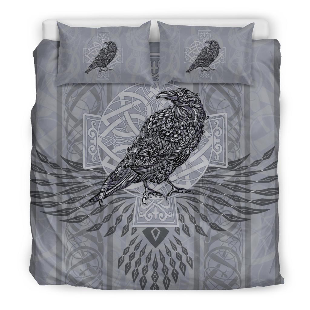 Viking Bedding Set Odin's Celtic Raven Scandinavian Tattoo RLT12 - Wonder Print Shop