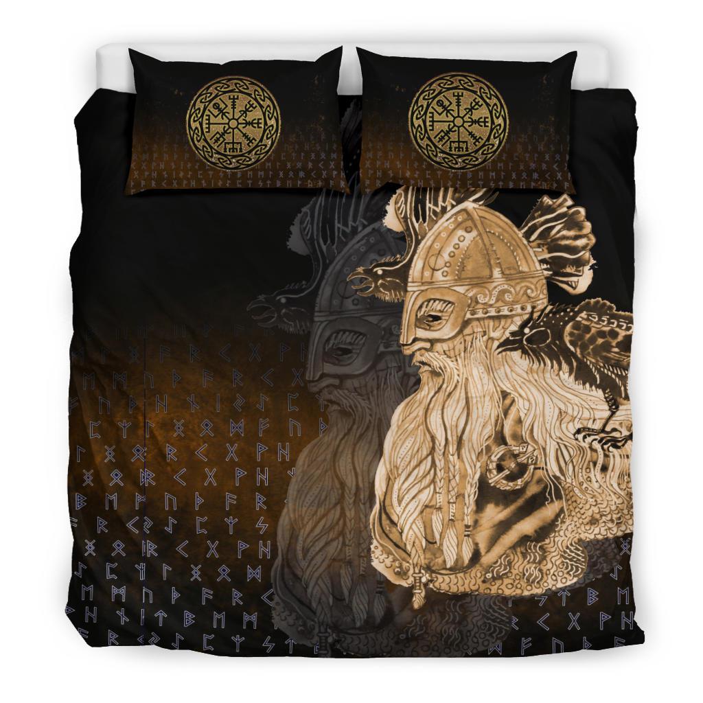 Viking Bedding Set Odin Raven Viking Gold RLT12 - Wonder Print Shop