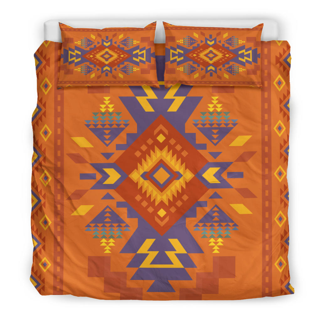 Orange Pattern Native American Bedding Set LT10 - Wonder Print Shop