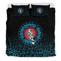 Viking Bedding Set Raven Celtic Cyan RLT12 - Wonder Print Shop
