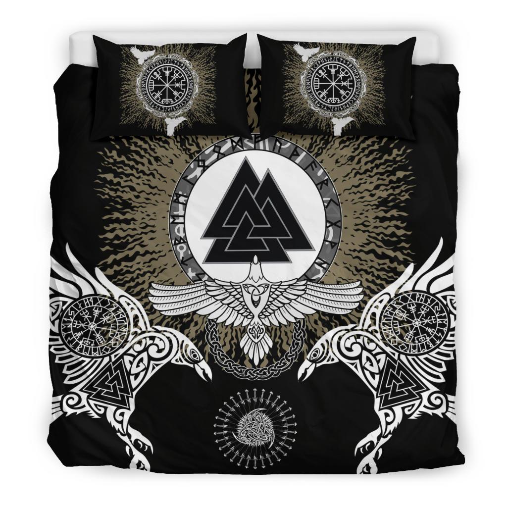 Viking Bedding Set Raven, Valknut and Vegvisir RLT12 - Wonder Print Shop
