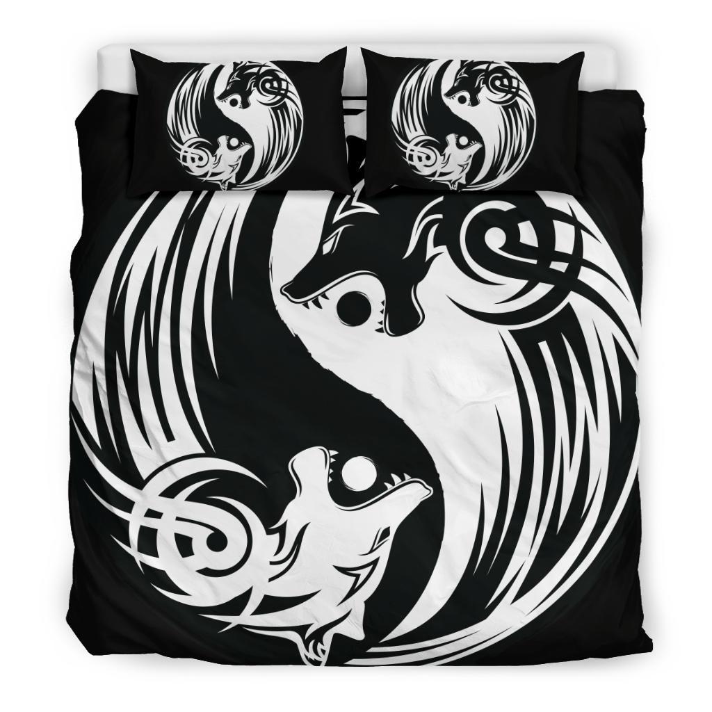 Viking Bedding Set Ying Yang Wolf RLT12 - Wonder Print Shop