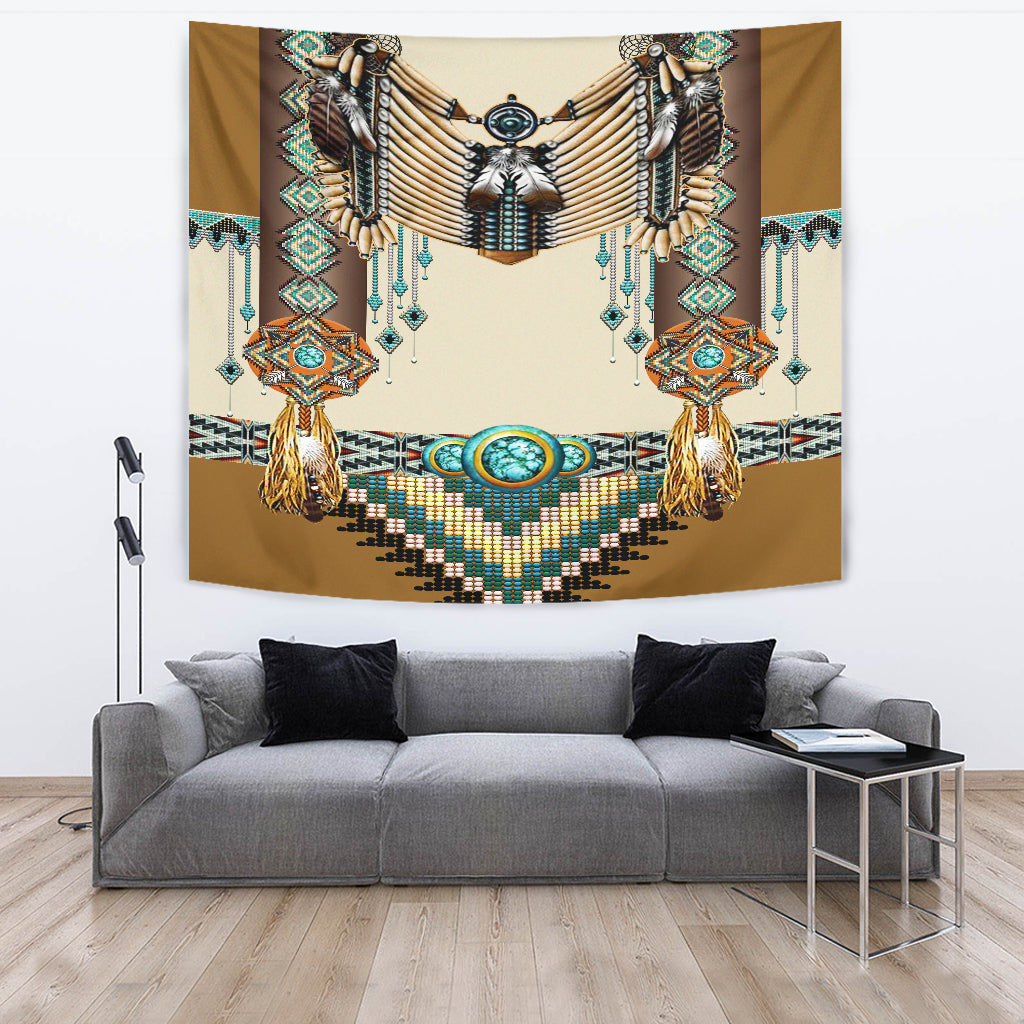 Brown Pattern Breastplate Native American Tapestry LT10 - Wonder Print Shop