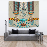 Turquoise Blue Pattern Breastplate Native American Tapestry LT10 - Wonder Print Shop