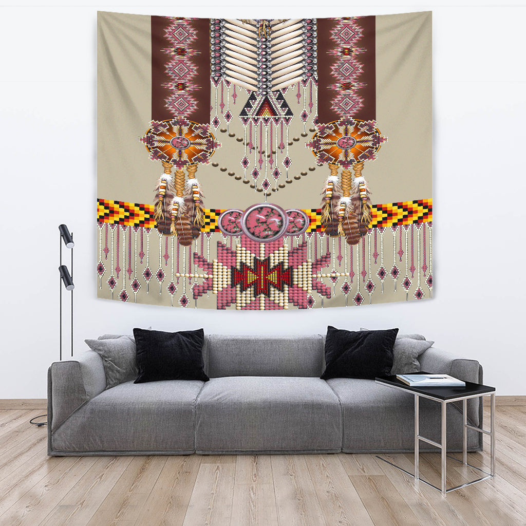 Native American Pink Pattern Breastplate Tapestry LT10 - Wonder Print Shop