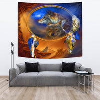 Wolf Dreamcatcher Native American Tapestry LT10 - Wonder Print Shop
