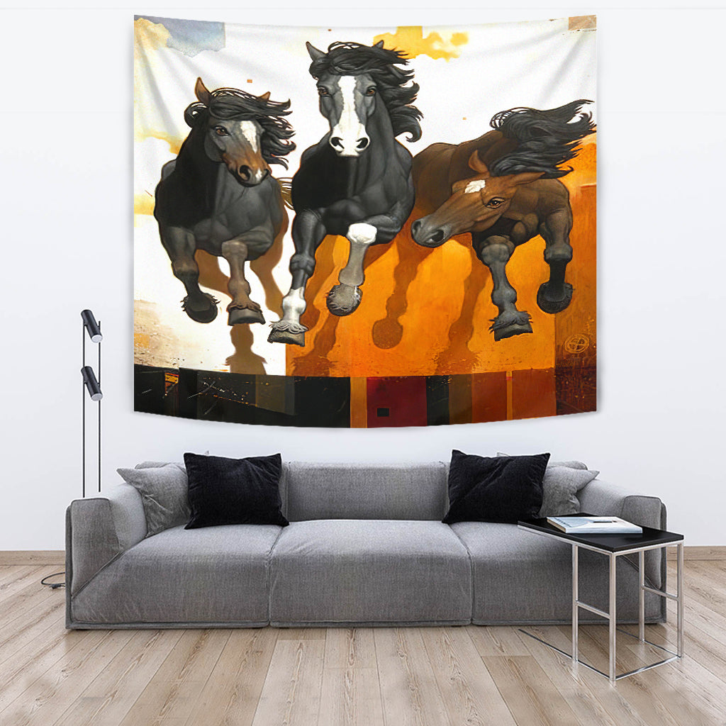 Horse Running Native American Tapestry LT10 - Wonder Print Shop