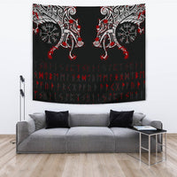 Viking Tapestry - Double Dragon Tattoo and Vegvisir Blood RLT12 - Wonder Print Shop