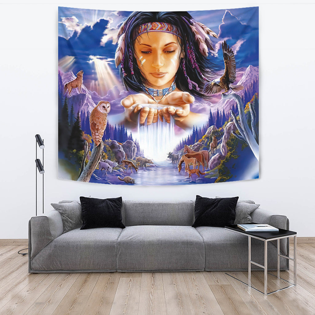 Native American Girl Tapestry LT10 - Wonder Print Shop