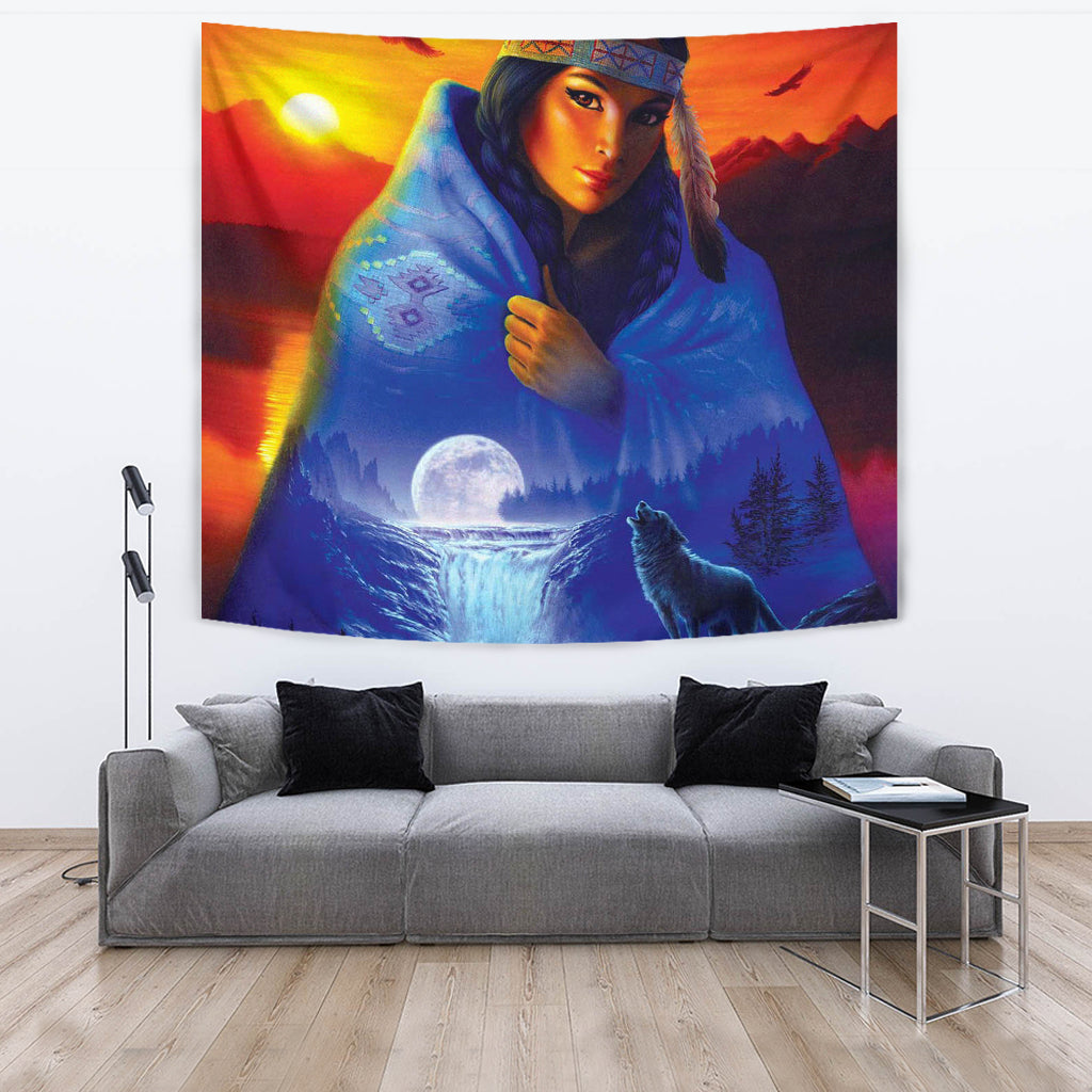 Native American Girl Tapestry LT10 - Wonder Print Shop