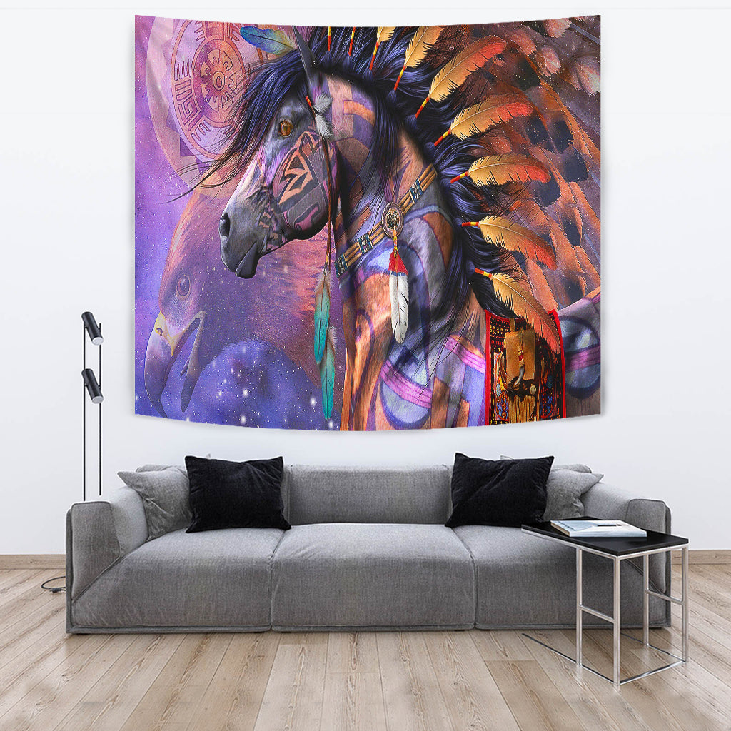 Horses Dreamcatcher Native American Tapestry LT10 - Wonder Print Shop