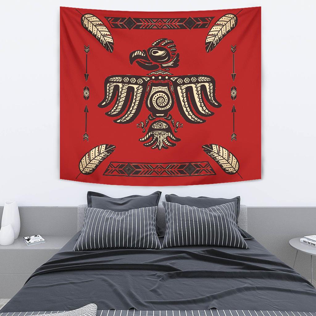 Red Thunderbird Feather Native American Design Tapestry LT10 - Wonder Print Shop