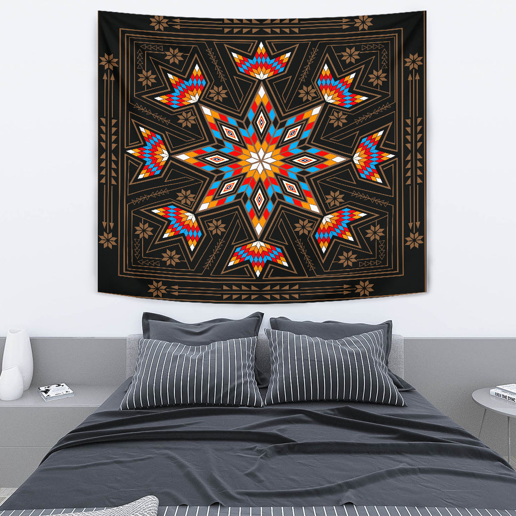Black Geometric Native American Tapestry LT10 - Wonder Print Shop