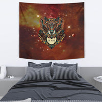 Native American Brown Wolf Tapestry LT10 - Wonder Print Shop