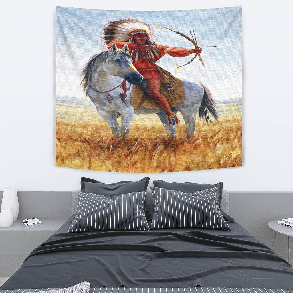 Native American Chief Shooting Bow and Arrow Tapestry LT10 - Wonder Print Shop