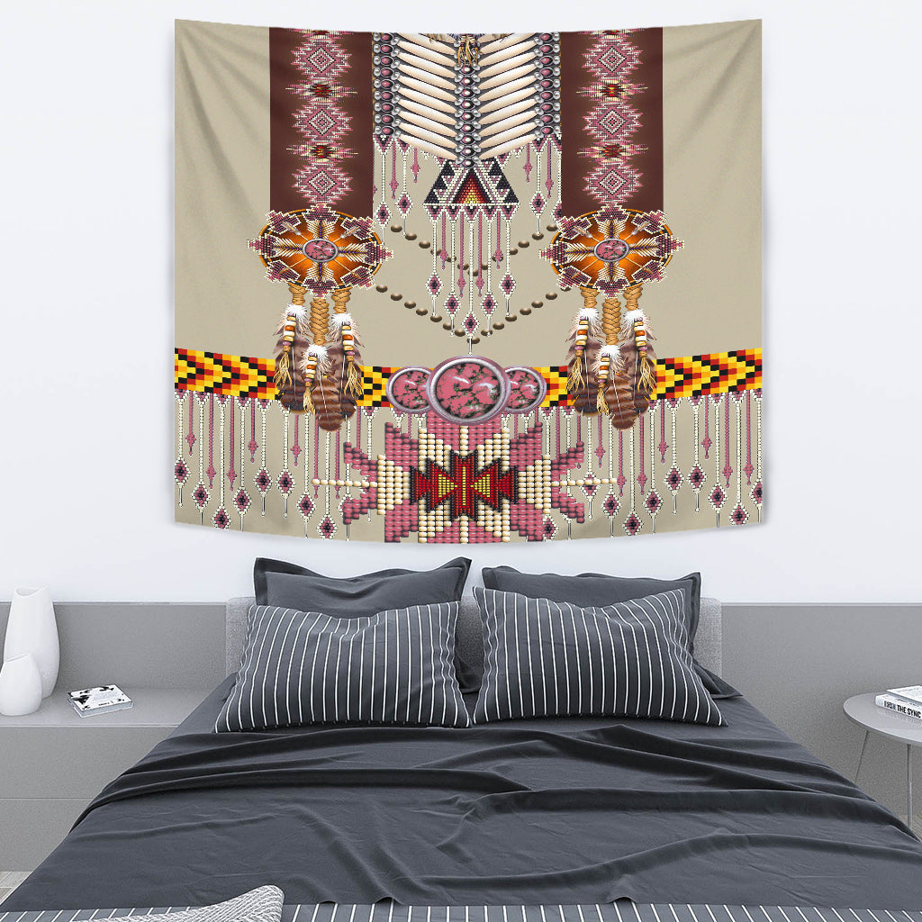 Native American Pink Pattern Breastplate Tapestry LT10 - Wonder Print Shop