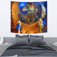 Wolf Dreamcatcher Native American Tapestry LT10 - Wonder Print Shop