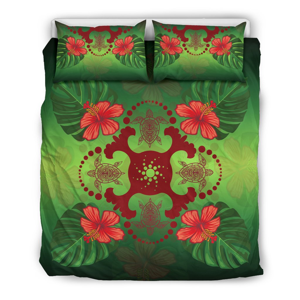 hawaii-turtle-bedding-set-palm-leaf-hibiscus-duvet-cover-and-pillow-cover