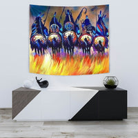 5 Warriors Riding Horse Native American Design Wall Hanging Tapestry LT10 - Wonder Print Shop