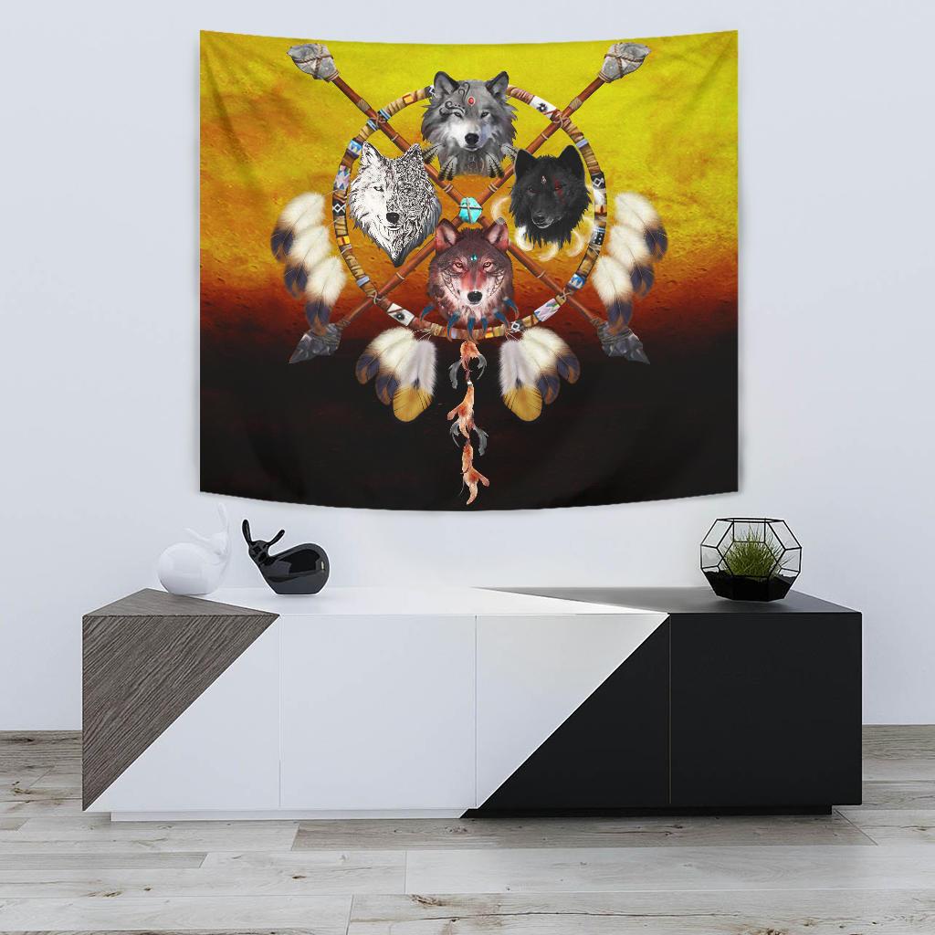 Wolves Warriors Native American Pride 3D Tapestry LT10 - Wonder Print Shop