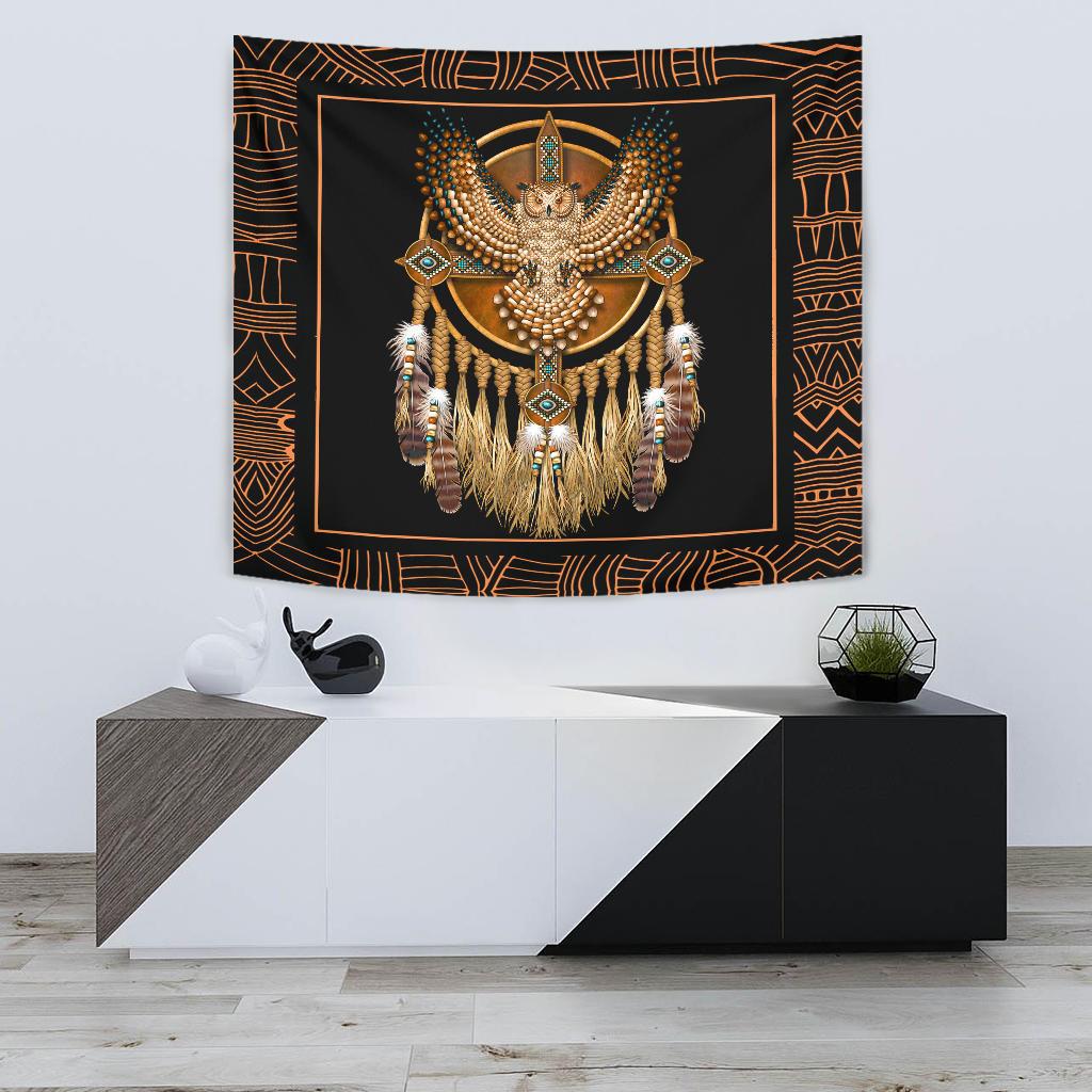 Golden Owl Dreamcatcher Native American Pride 3D Tapestry LT10 - Wonder Print Shop
