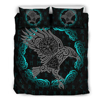 Viking Bedding Set, The Raven Of Odin Tattoo RLT12 - Wonder Print Shop