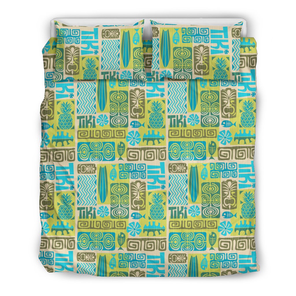 Hawaii Seamless Exotic Tiki Pattern Bedding Set - Wonder Print Shop