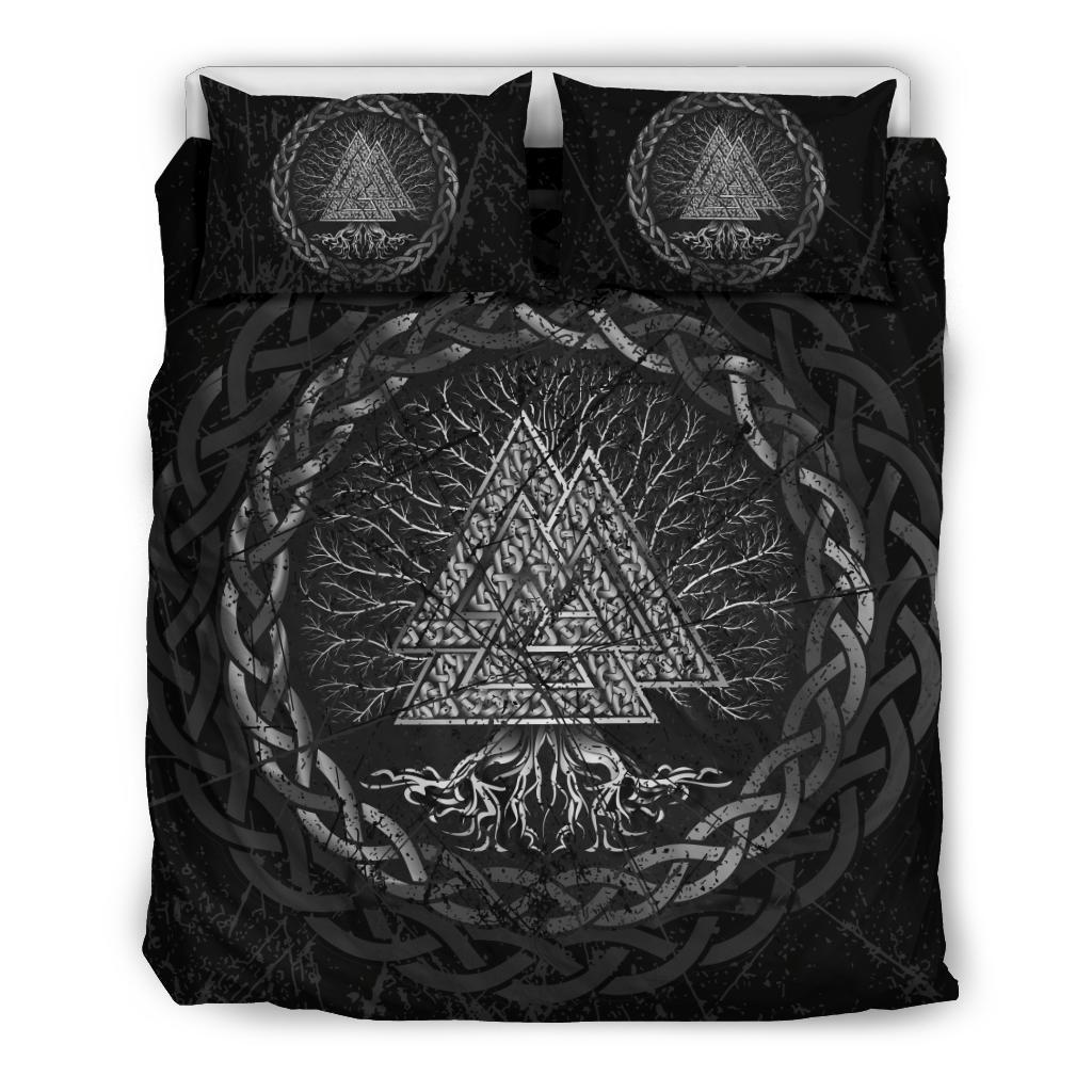 Viking Bedding Set, Celtic and Valknut and Tree Of Life Yggrdrasil RLT12 - Wonder Print Shop