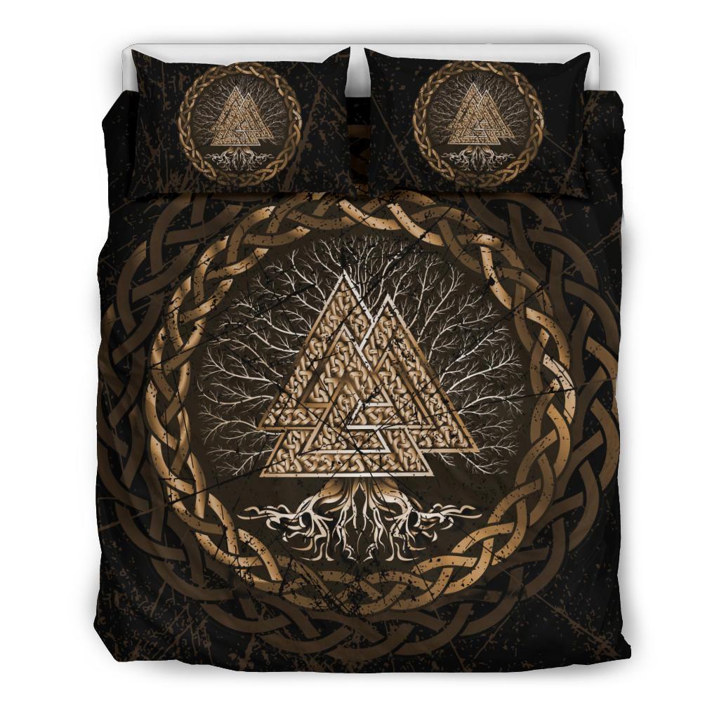 Viking Bedding Set, Celtic and Valknut and Tree Of Life Yggrdrasil RLT12 - Wonder Print Shop