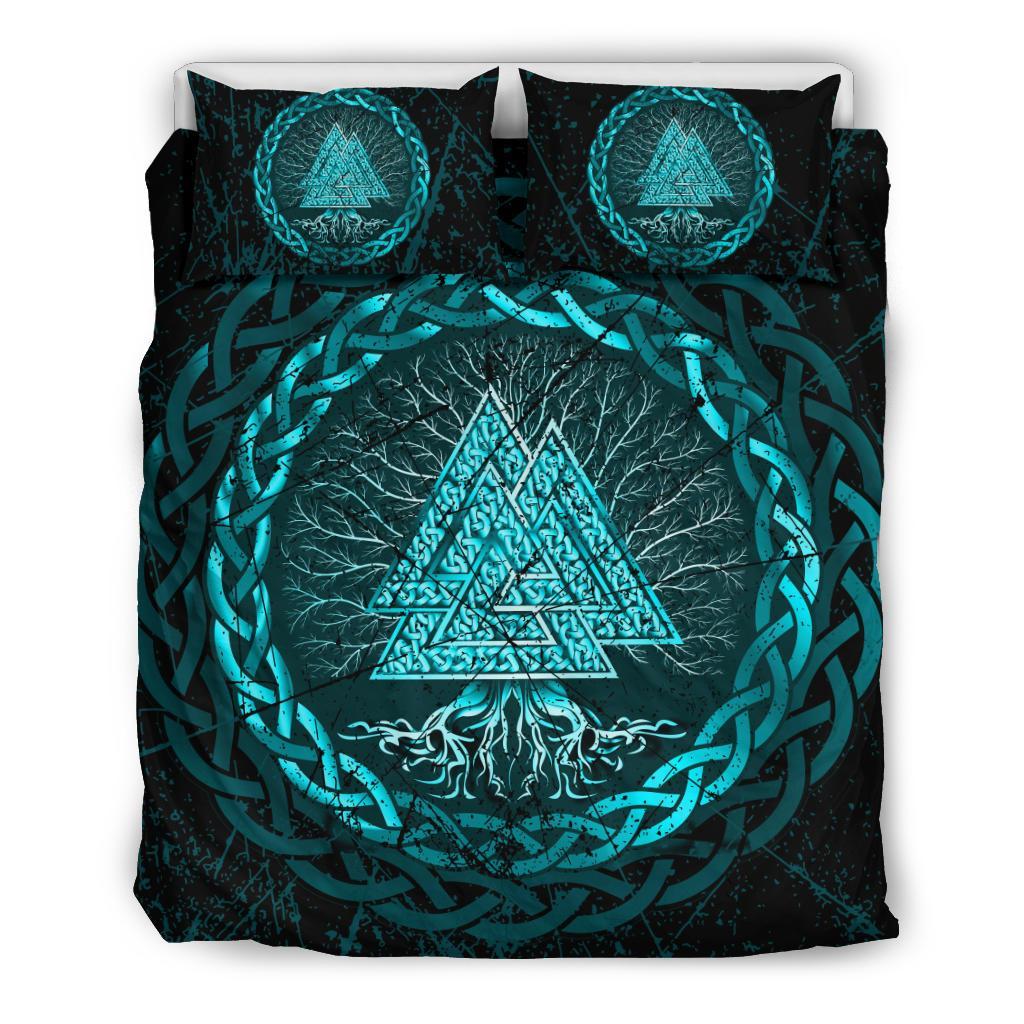 Viking Bedding Set, Celtic and Valknut and Tree Of Life Yggrdrasil RLT12 - Wonder Print Shop