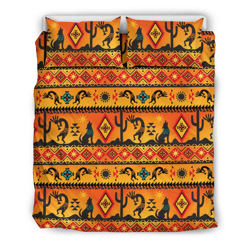 Kokopelli Yellow Native American Bedding Set LT10 - Wonder Print Shop