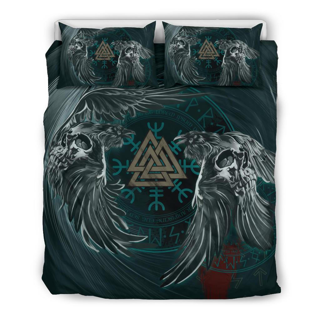 Viking Bedding Set, Ravens Skull Tattoo 9 RLT12 - Wonder Print Shop