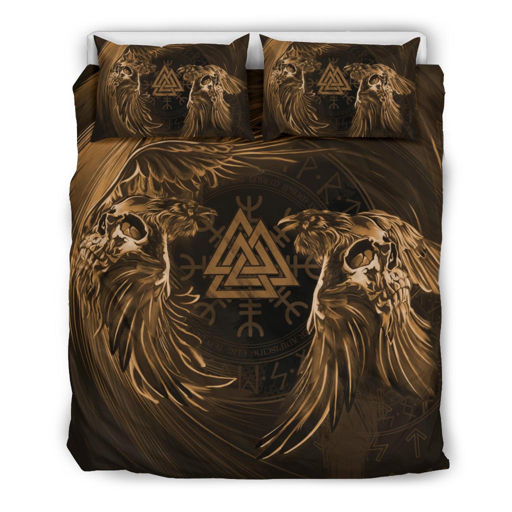 Viking Bedding Set, Ravens Skull Tattoo 9 RLT12 - Wonder Print Shop