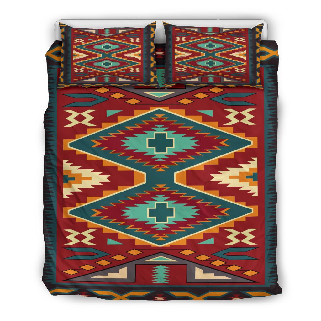 Red Pattern Native American Bedding Set LT10 - Wonder Print Shop