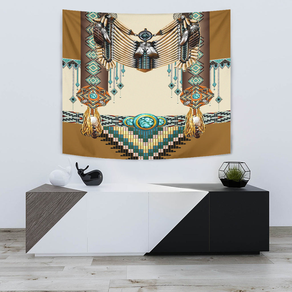 Brown Pattern Breastplate Native American Tapestry LT10 - Wonder Print Shop
