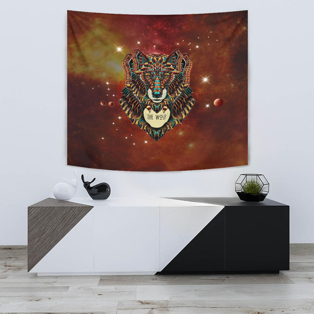 Native American Brown Wolf Tapestry LT10 - Wonder Print Shop